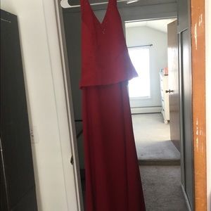 Only worn once prom gown from David’s bridal. Has been cleaned. Red size 12